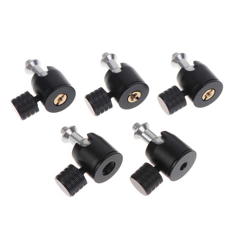 Mini Ball Head Panoramic Tripod Head 1/4'' 3/8" M4 M5 M6 Screw Hole Mount For Camera Camcorder Monitor Smartphone Light Mic