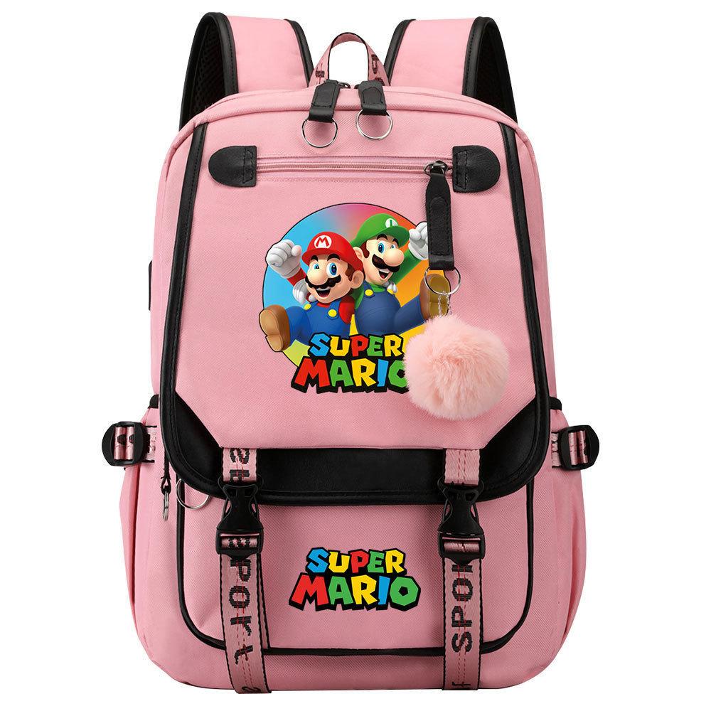 Super Printed Usb Teen Student School Bag Men'S And Women'S Casual Webbing Flip Backpack