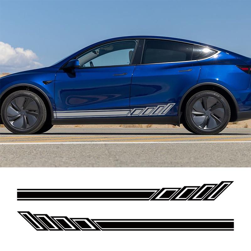 Car Vinyl Side Decals for Tesla Model Y Body Side Sticker Stripes Racing Style Decor Decal Modification Stickers 2Pcs