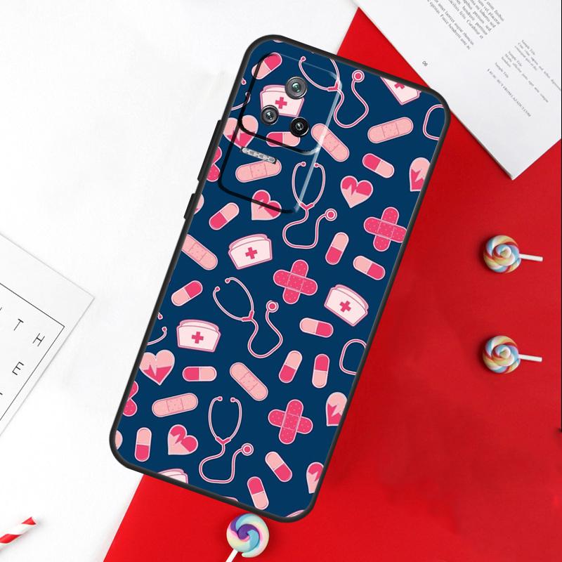 Stethoscope Heart Nursing Nurse Cover For Xiaomi 11T 12T 13T 14T Pro 13 14 15 Ultra POCO X7 Pro X3 X5 X6 F5 F6 M6 Pro Case
