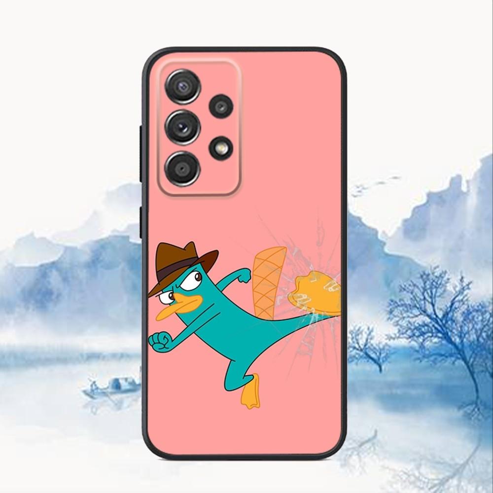 

Cartoon P-Perry The Platypus Phone Case For Samsung S25,S24,S21,S22,S23,S30,Ultra,S20,Plus,Fe,Lite,Note,10,9,5G Black Cover Samsung S24Plus