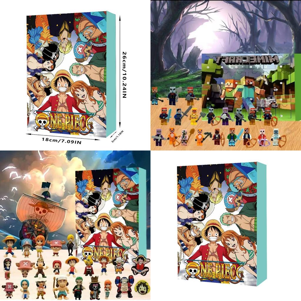 Kalendarz Adwentowy Odliczający do Świąt One Piece Luffy z Plastikowymi Figurkami na Prezent Świąteczny
