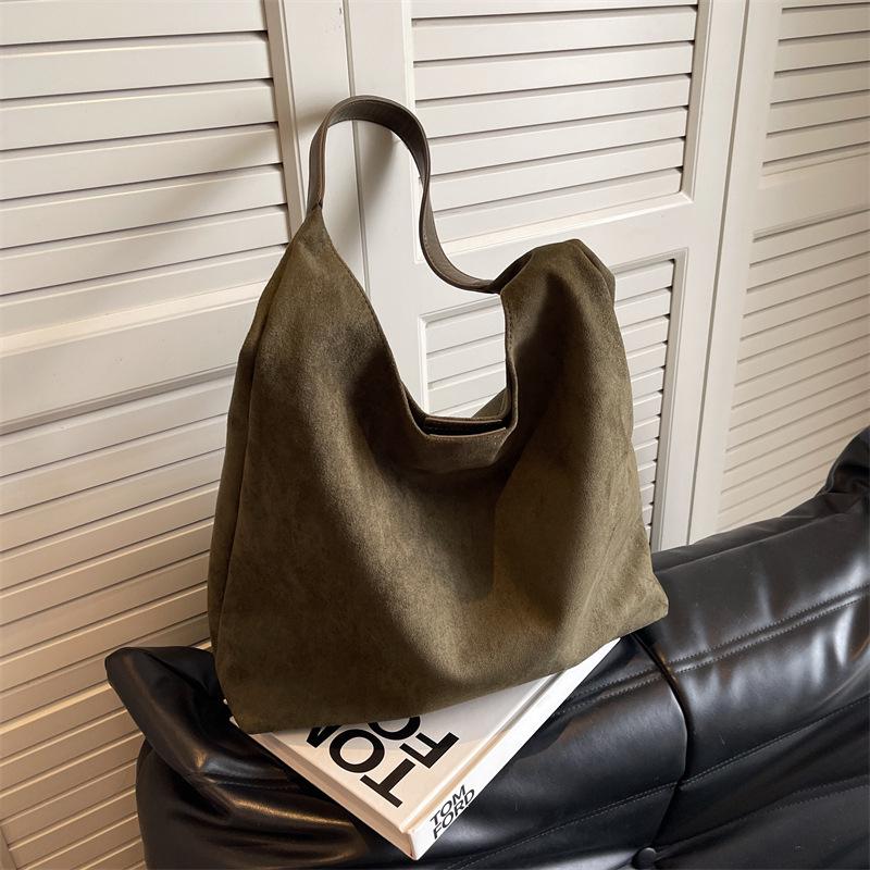 Geantă Tote Damă Suedeză Vintage 2025: Geantă de umăr casual versatilă, de mare capacitate