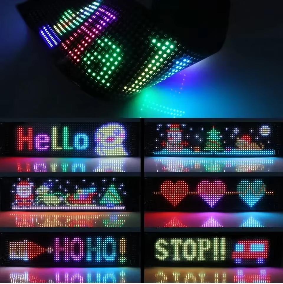 Lumière d'écran LED Design Œil du Diable Affichage Défilant Flexible avec Contrôle par Application pour Pare-brise de Cabine de Camion Animation Décorative Panneau de Texte