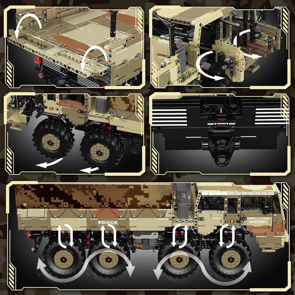 MOULD KING 20039/20040 Technické hračky do auta RC Tatry KOLOS 8X8 Stavebnice náklaďáku Montáž cihlového modelu Dětský vánoční dárek