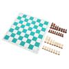 Chess Set Imitation Wood Plastics Glossy Lightweight Chess Pieces with PU Chessboard for Beginners