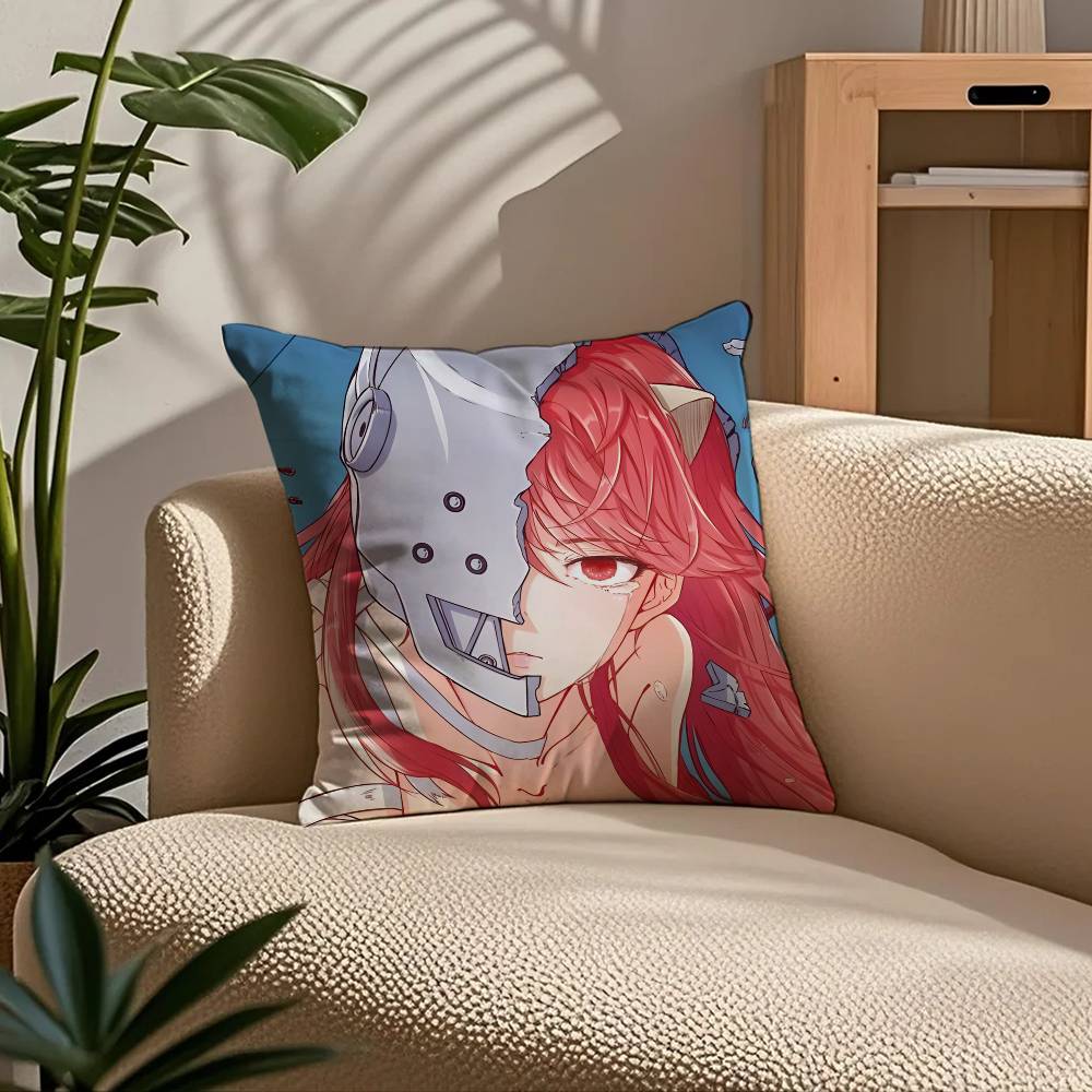 Anime E-Elfen L-Lied Pillow Case Comfort Sofa Bed Silky elegant Invisible zipper Custom Decorative cushion cover