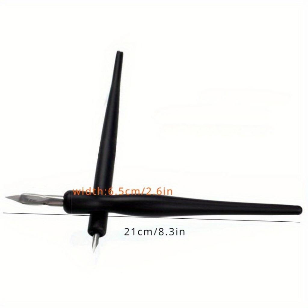 Cartoon-Comic-Dip-Pen-Set, Zeichen- und Malset-Werkzeug, zwei schwarze Stifthaltergriffe, fünf Federn, ein Stück Zeichenradierer