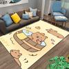 Cute Cartoon Capybara Pattern Carpet with Bath Tub and Warm Colors Suitable for Use As an Anti-slip for Living Room Bedroom Sofas