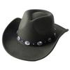 Dark purple Cowboy Hat New Jazz Knight hat cowboy hat monochrome felt hat men's and women's large brim outdoor hat