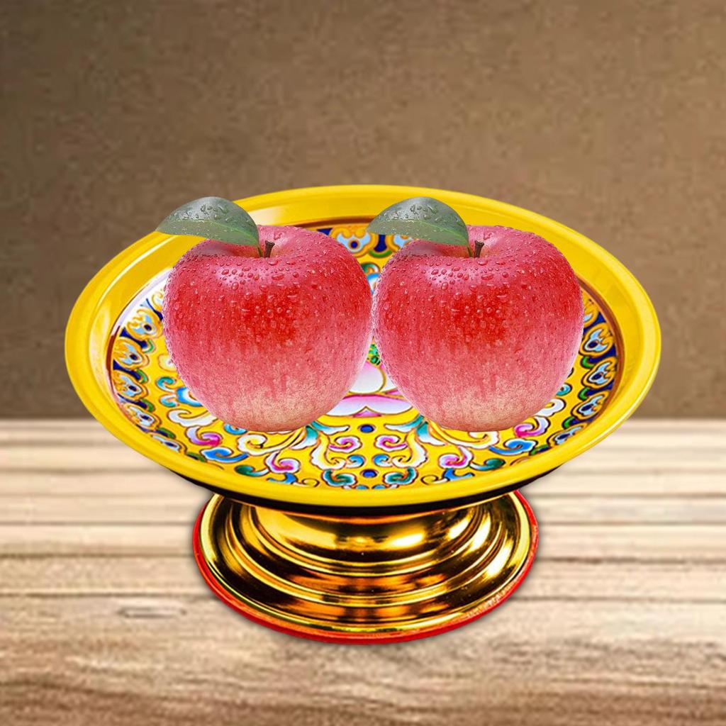 Alloy Temple Tray Easy to Fill Buddhist Decoration Chinese Style 7 Inch