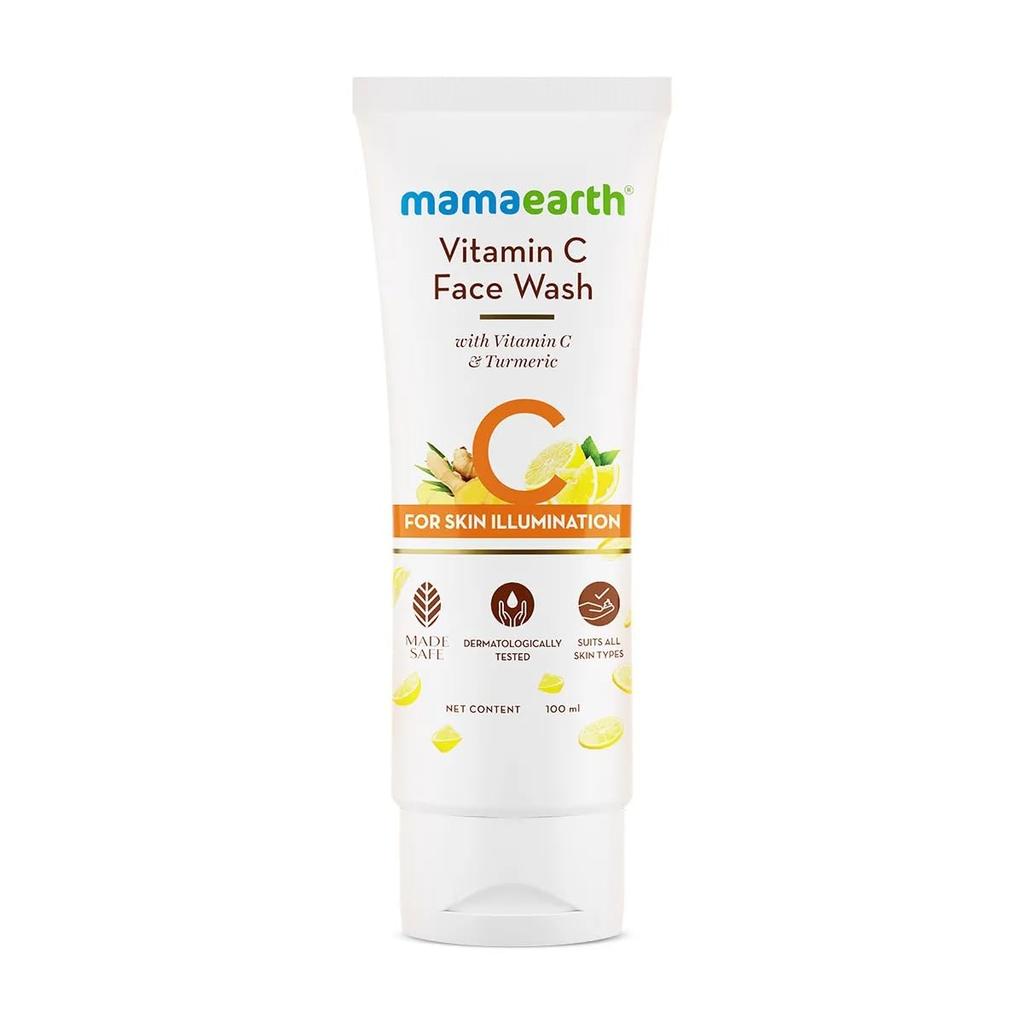 Mamaearth Vitamin C Face Wash With Turmeric For Glowing Skin Brightening Cleanser 100ml