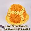 Sunflower Patterned Fisherman Hat Lotus Leaf Edge Handmade Knit Hat  Autumn Winter Outings