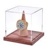 Large Championship Rings Holder Clear Acrylic Display Case Protective Wood Base Storage Rack for Baseball Rings
