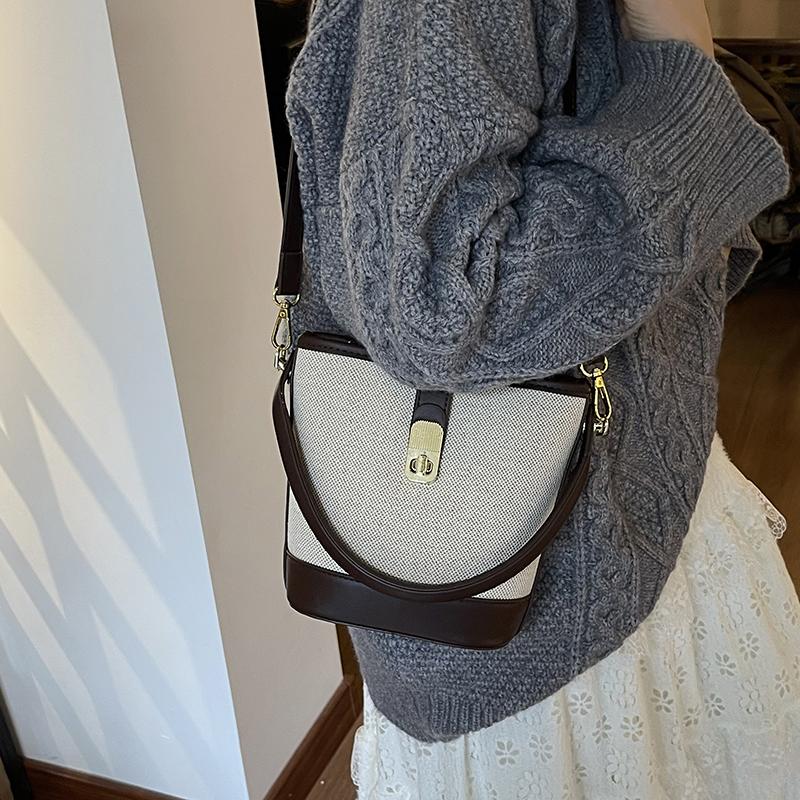 Fashionable Casual Women's Shoulder Bag, Retro Bucket Bag, Fashionable Crossbody Bag, Casual Handbag