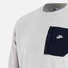 Nike Logo Print Chest Pocket Crew Neck Pullover Sweatshirt Men Sweatshirt Grey FD2376-025