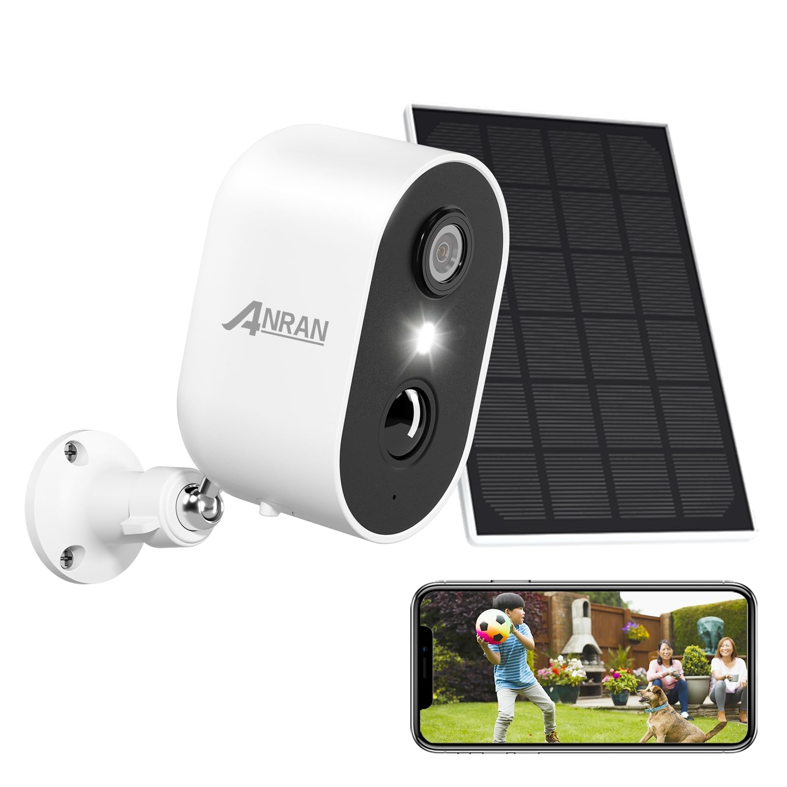 

Enhanced No Power Supply or Installation Recording ANRAN Security Camera Outdoor Solar Surveillance Camera 5MP Wireless PIR Human Detection Infrared