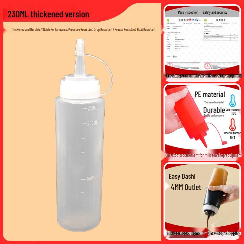 Graduated Squeeze Bottle for Sauces and Dressings - Pointed Tip for Precision
