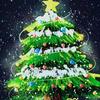 1PC Christmas Tree Tabletop Decoration - Elegant Green and Gold Holiday Center Ornament, Durable Resin Material for Indoor and Outdoor Use