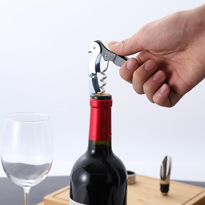 5PCS Stainless Steel Wine Bottle Openers Decanter Corkscrew Screw Cap Kitchen Bar Accessories Tool Set