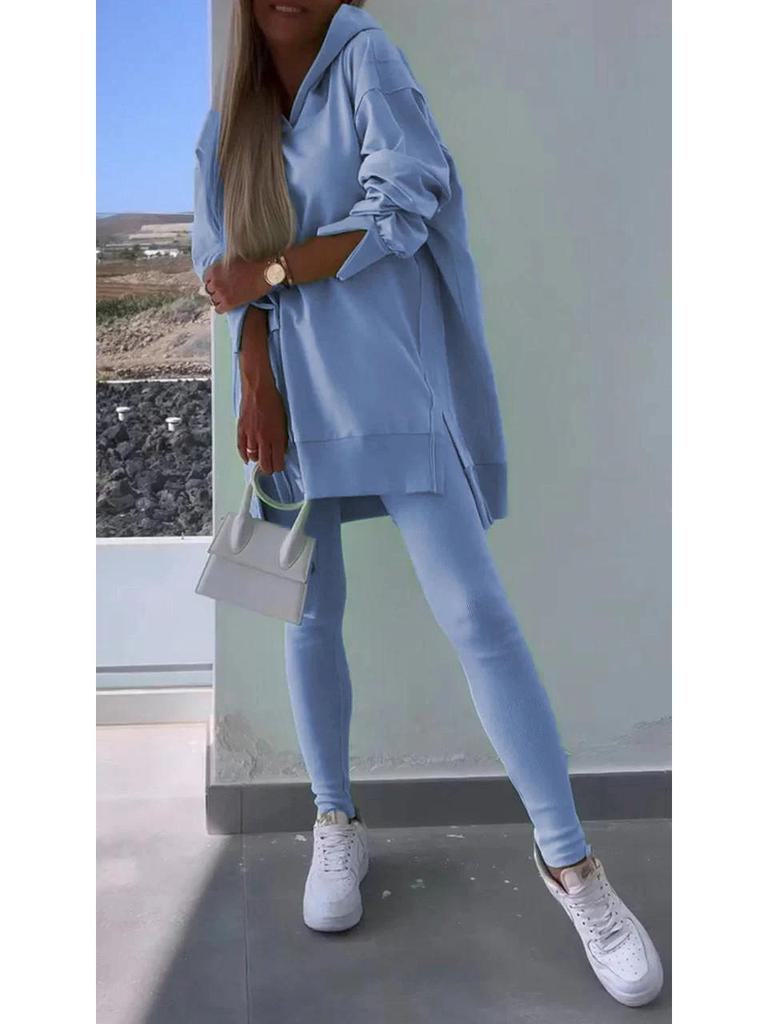 Damen Freizeit Sportbekleidung Set - Kapuzenpullover & Skinny Hose