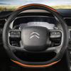Für Citroen C1 C2 C3 C4 C5 C4L Berlingo C4 PICASSO C5 AIRCROSS Auto Lenkrad Abdeckung Carbon + Leder auto
