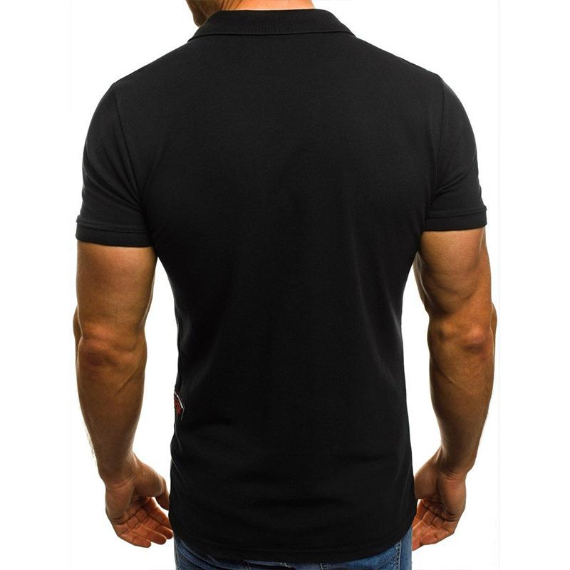Nové pánské jednobarevné tričko pro volný čas Tričko s krátkým rukávem POLO Shirt Men