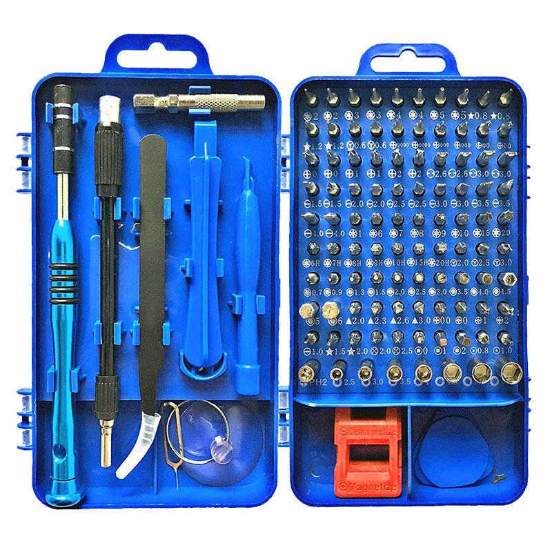 

Набор отверток 110-в-1, комплект магнитных бит Phillips Torx с электрическим съемником, инструменты для ремонта телефонов и ПК синий