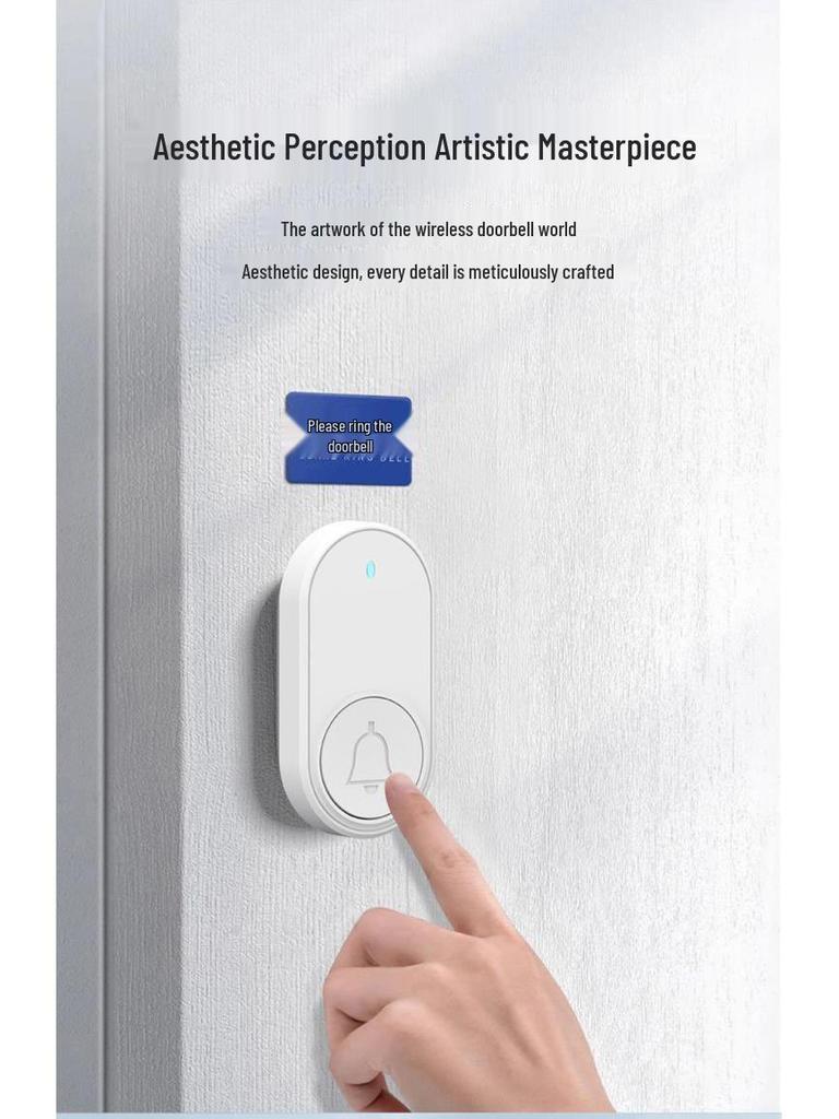 Wireless Long-Range Smart Doorbell with Electronic Remote, Plug-Free, Volume Control, and Senior Call Button