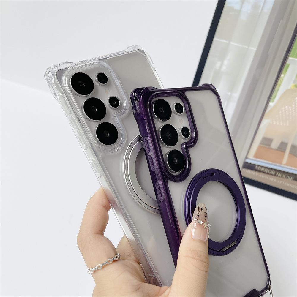 Adjustable Crossbody Lanyard Phone Case for Samsung S26/Apple iPhone 16 Pro Max with Stand & Drop Protection