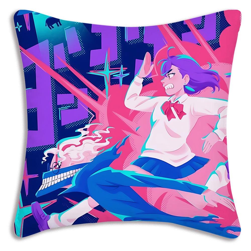 Comic cartoon D-Dandadans Pillow Covers Cartoon Sofa Decorative Home Double-sided Printing Short Plush Cute Cushion Cover