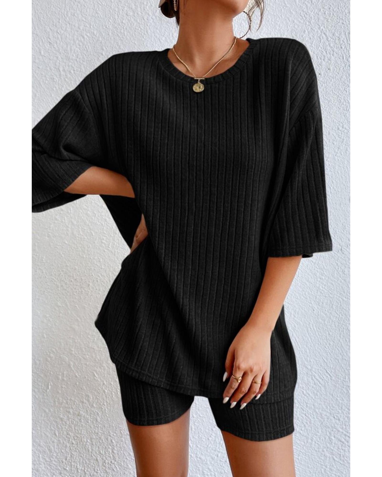 

Azura Exchange Loose Fit Two Piece Lounge Set M чорний