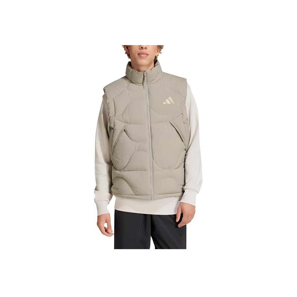 Adidas Casual Windproof Warm Water-Resistant Down Vest Men Vests Pebble-Silver-Gray JG5939