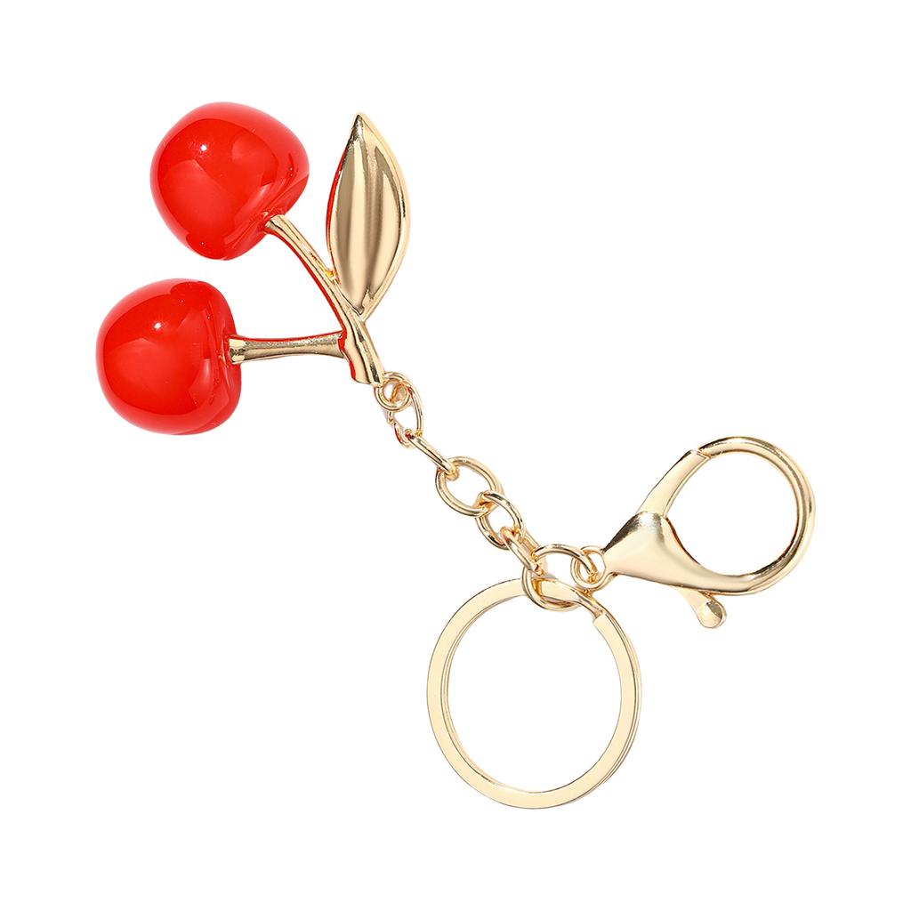 מחזיק מפתחות דובדבנים תליון קסם שרף מקסים וחזק לתיקים ומכונית אביזר אופנתי לתלבושות של קובעי טרנדים