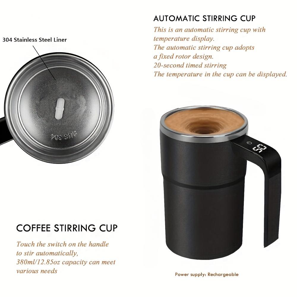1Pc Electric coffee automatic mixing cup, rechargeable digital display screen magnetic stirrer, suitable for holiday gifts