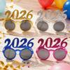 2026 Xmas Party Decoration Funny Glasses Number Eyeglasses 2026 Happy New Year Glasses Glitter Sunglasses Cosplay Prop