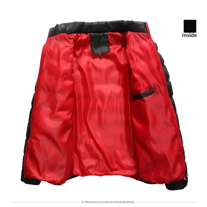 Large Size Printed Cotton Jacket Korean Style Stand Collar Loose Men's Outerwear Casual Fashionable Cotton Coat