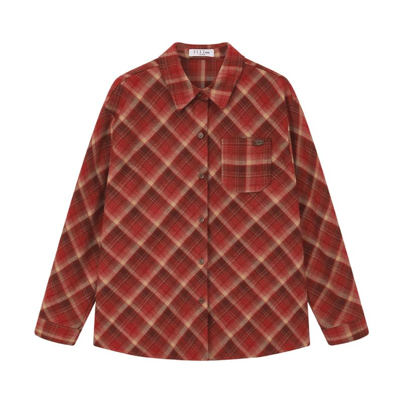 ELLE KIDS Girls  Red Plaid Casual Shirt 110/120