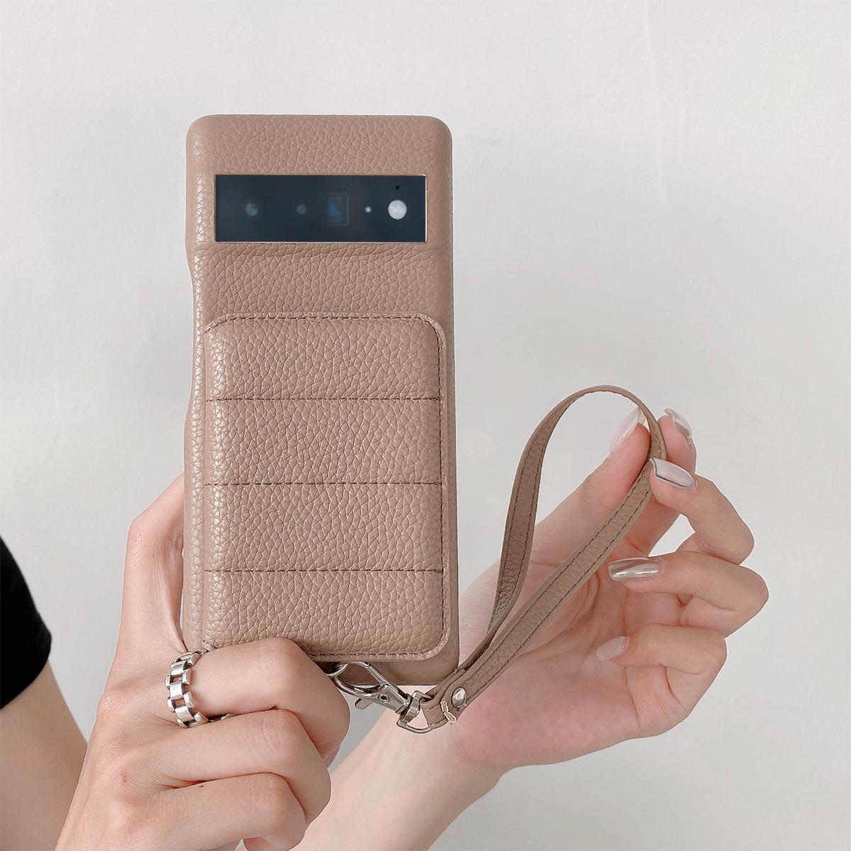 

Wrist Strap Wallet Phone Case For Google Pixel 8 7 6 Pro 4 XL Luxury Litchi Pattern Shockproof PU Leather Cover Pixel 4