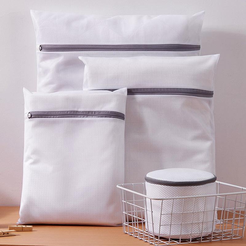 Gray Zipper Fine Mesh Laundry Bag for Bras and Underwear - Thickened for Home Use