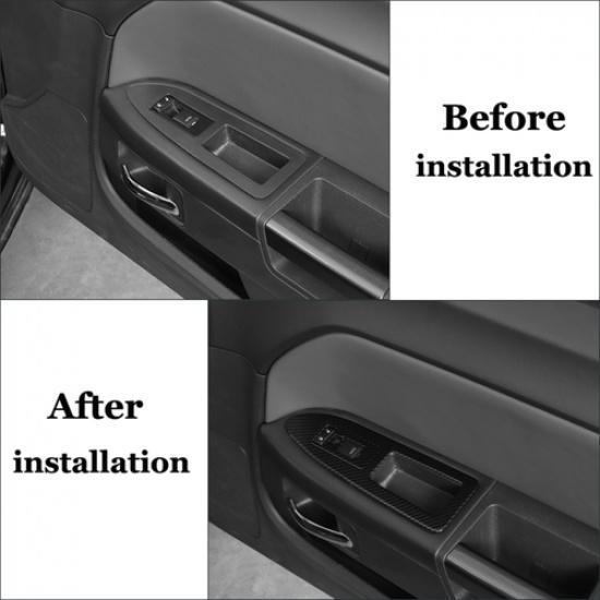 For Challenger 2009-2014 Window Lift Switch Knob Button Cover Panel Carbon Fiber