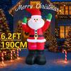6.2FT Xmas Holiday Inflatable Yard Decor LED Santa Claus Toy Christmas Home Decoration Ornament Festive Gift Supplies Yard Decor