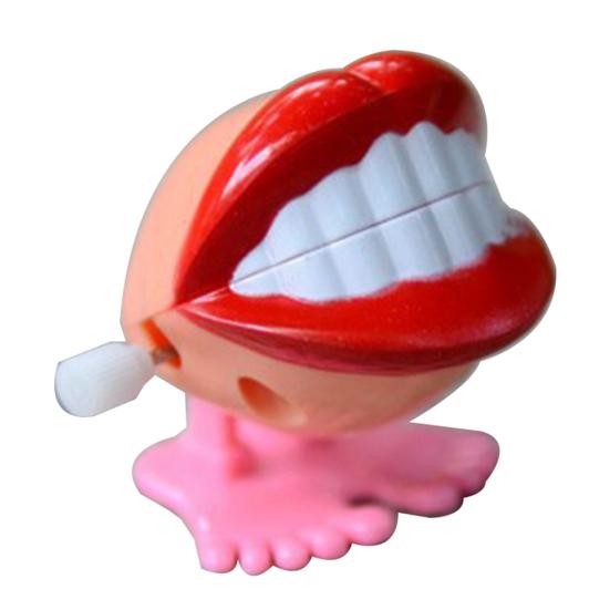 Funny Cartoon Teeth Denture Foot Wind Up Clockwork Educational Kids Spring Toy