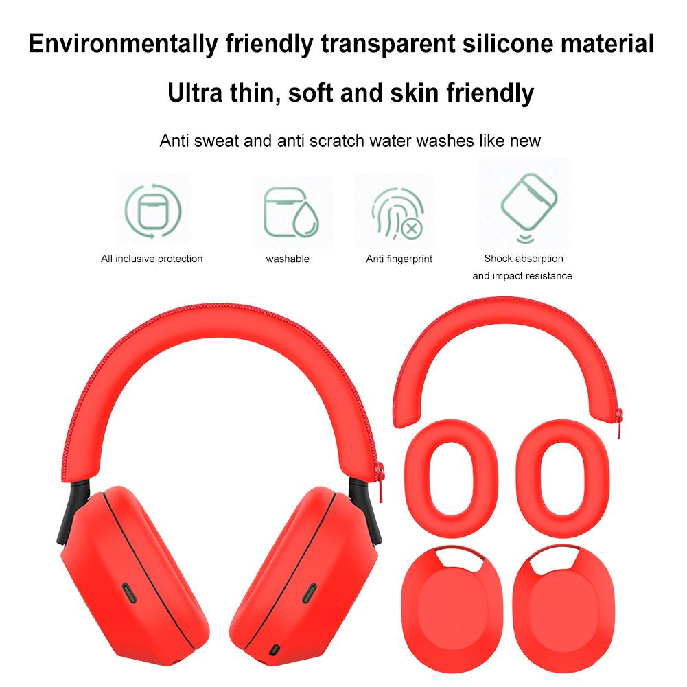 Carcasă pentru Căști Carcasă de Protecție pentru Căști Coajă Siliconică pentru Perna Urechii Manșon pentru Banda de Cap pentru Căști Sony WH-1000XM5