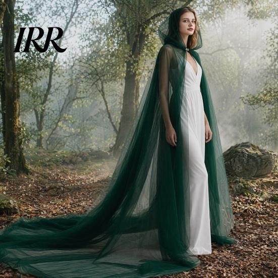 Hooded Mesh Cloak for Adults, 2 Layer Sheer Tulle Cape, Halloween Gothic Witch Queen Cosplay Costume Renaissance Accessories Grim Reaper