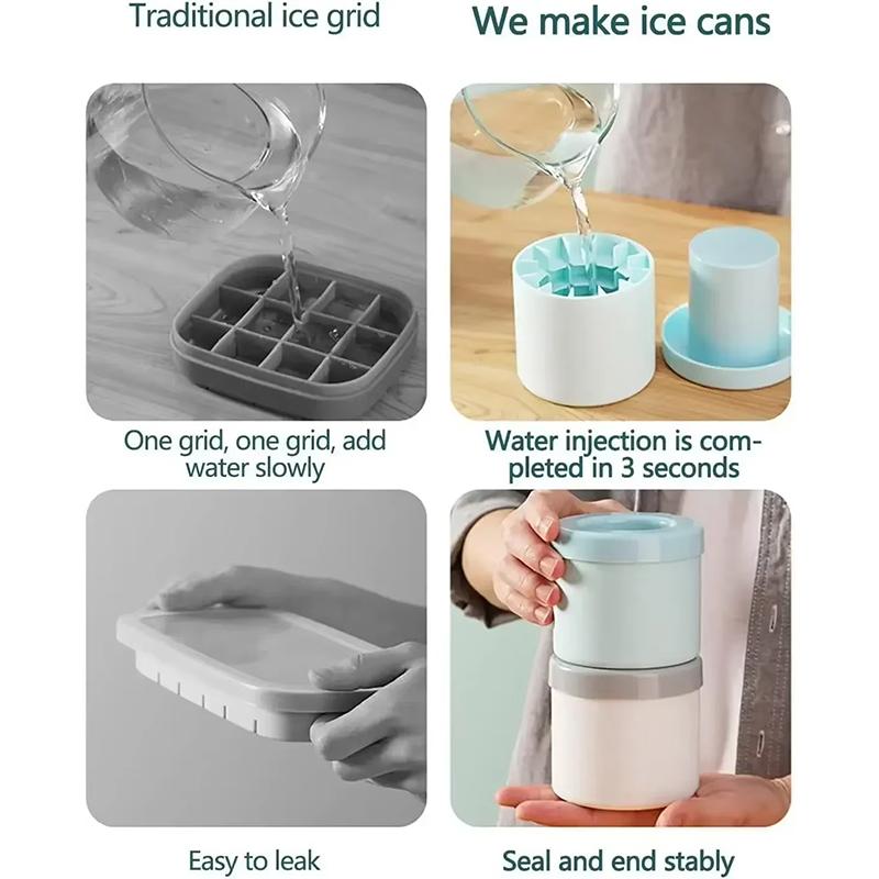 Summer Homemade DIY Refrigerator Freeze Ice Maker Silicone Ice Cube Mold Round Ice Bucket Creative Ice Cube Mold Barware Tools