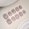 Zhuo Shi Mei Pink Sparkle Handmade Wearable Nails - Luxurious Removable Whitening Nail Stickers for Elegant Nail Art