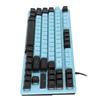 Mechanical Keyboard Sensitive Triggering Lightweight Portable Two Colors Stitching PC Keyboard for Desktop LaptopBlue