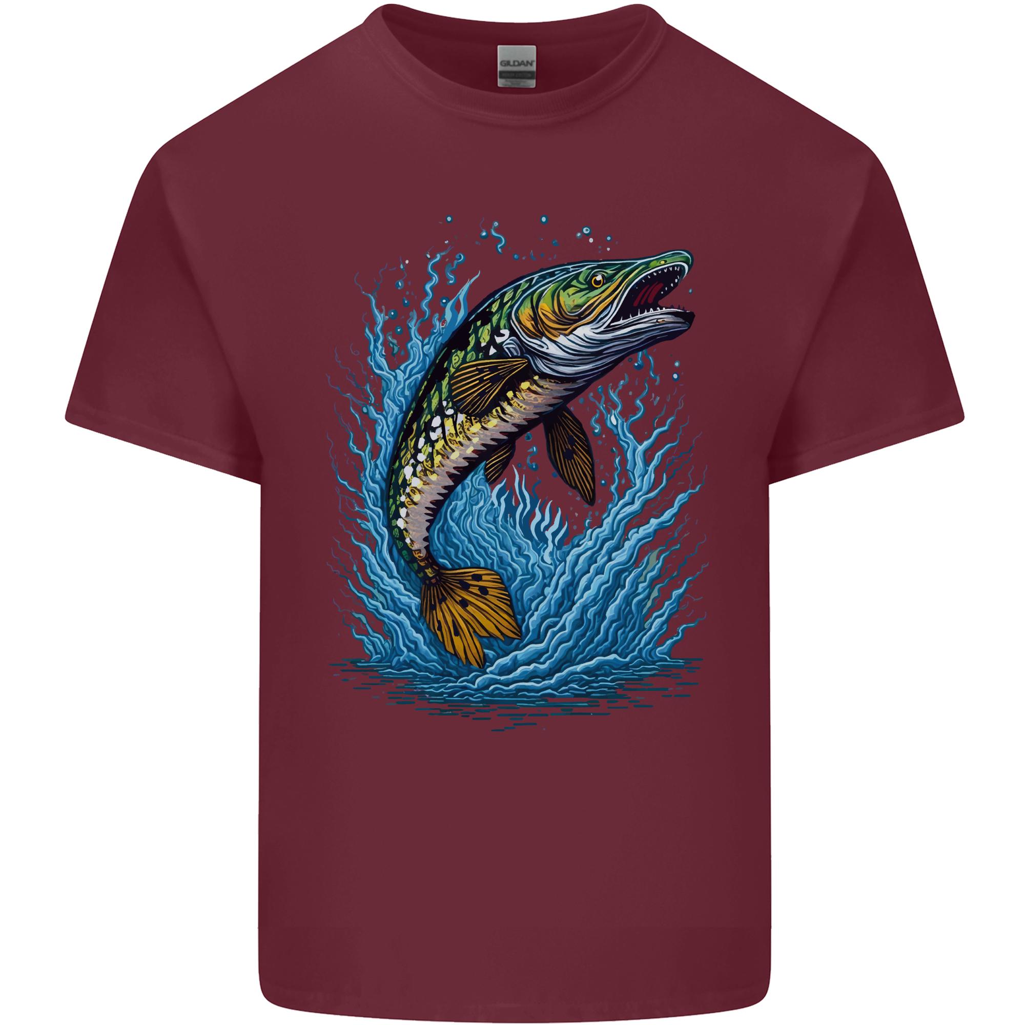 Jumping Pike Fish Fishing FisherUnisex Unisexs Light Cotton TShirt S