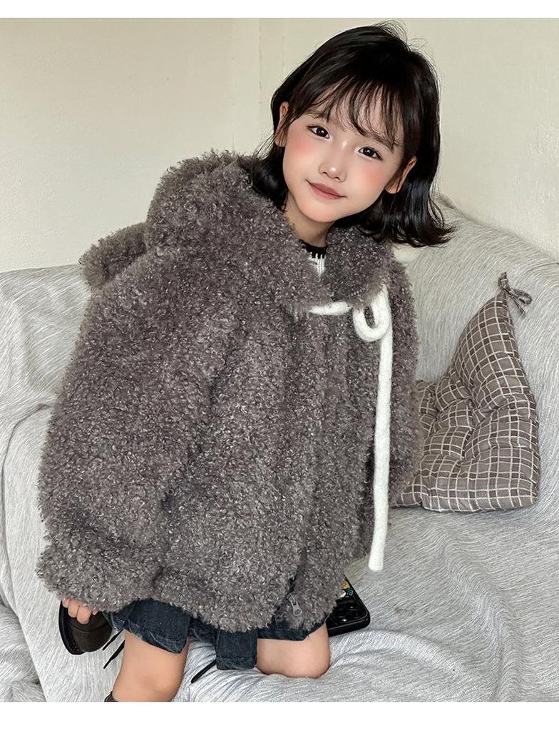 2025 Herbst/Winter Kinder Plüsch Hasenohren Kunstfellmantel